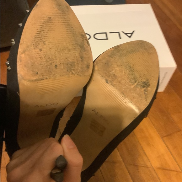 Aldo Glancy Black Studded Ankle Booties - Picture 6 of 8